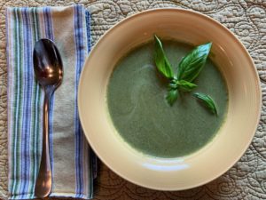 spinach, cucumber, basil soup
