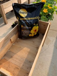 planter box and organic soil