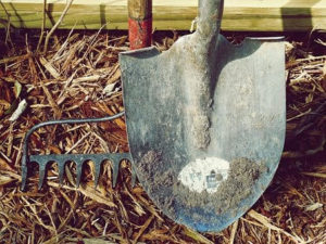 garden tools shovel rake